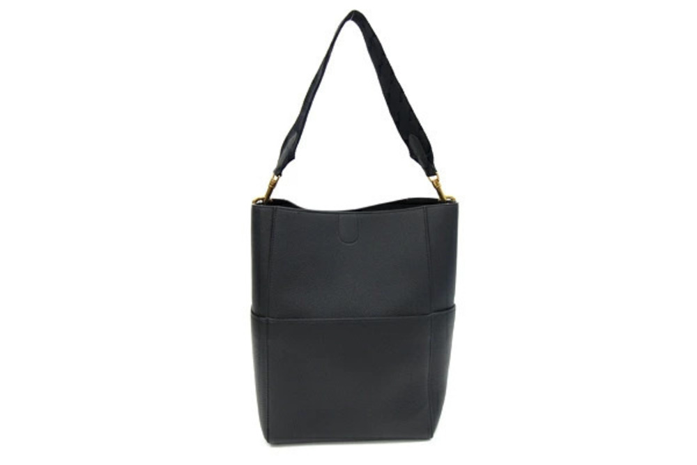 Celine Bucket Sangle Hobo Black Leather Bag Shoulder Black